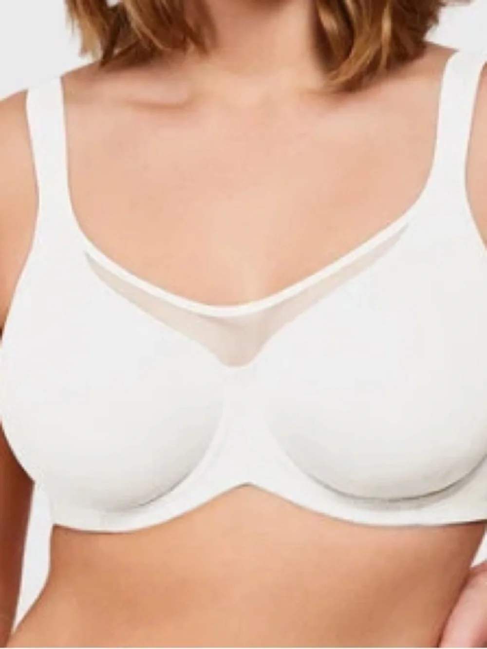 Hilaine Cool Comfort Minimizer Bra Seamless, White, Size 34C